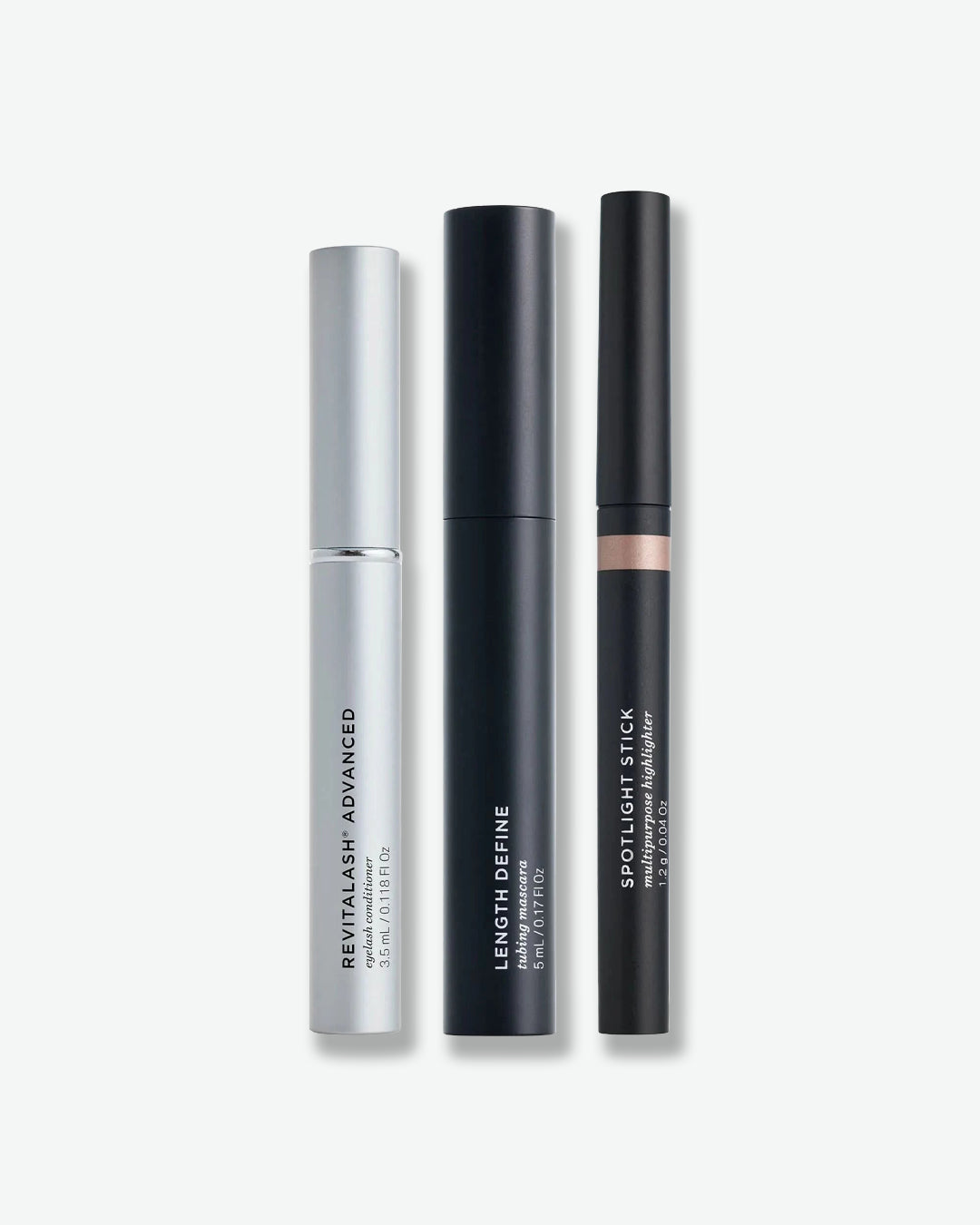 Three cosmetic products on a white background