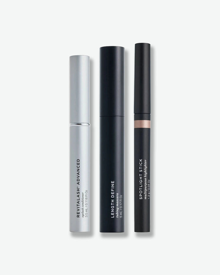 Three cosmetic products on a white background
