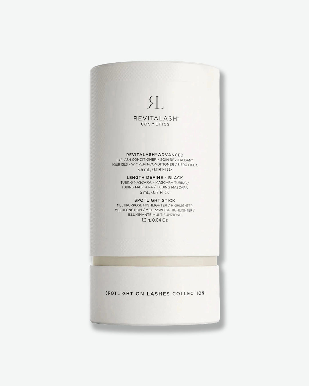 Revitalash cosmetic product packaging on a white background