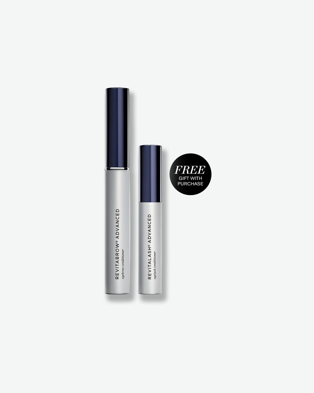 Two skincare products with a 'Free Gift with Purchase' label on a white background