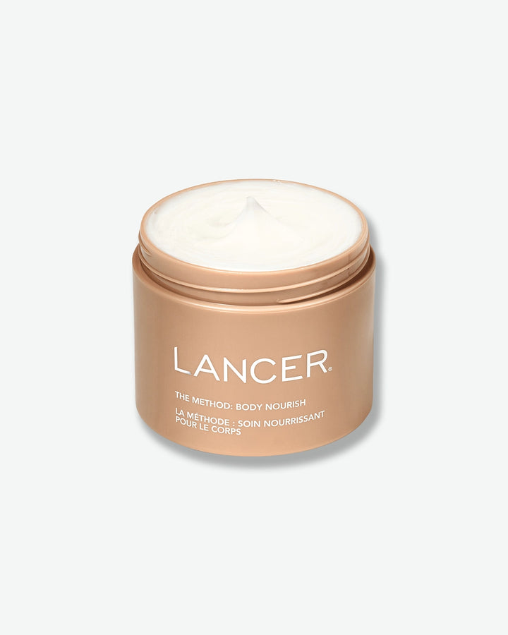Lancer skincare product jar on a white background