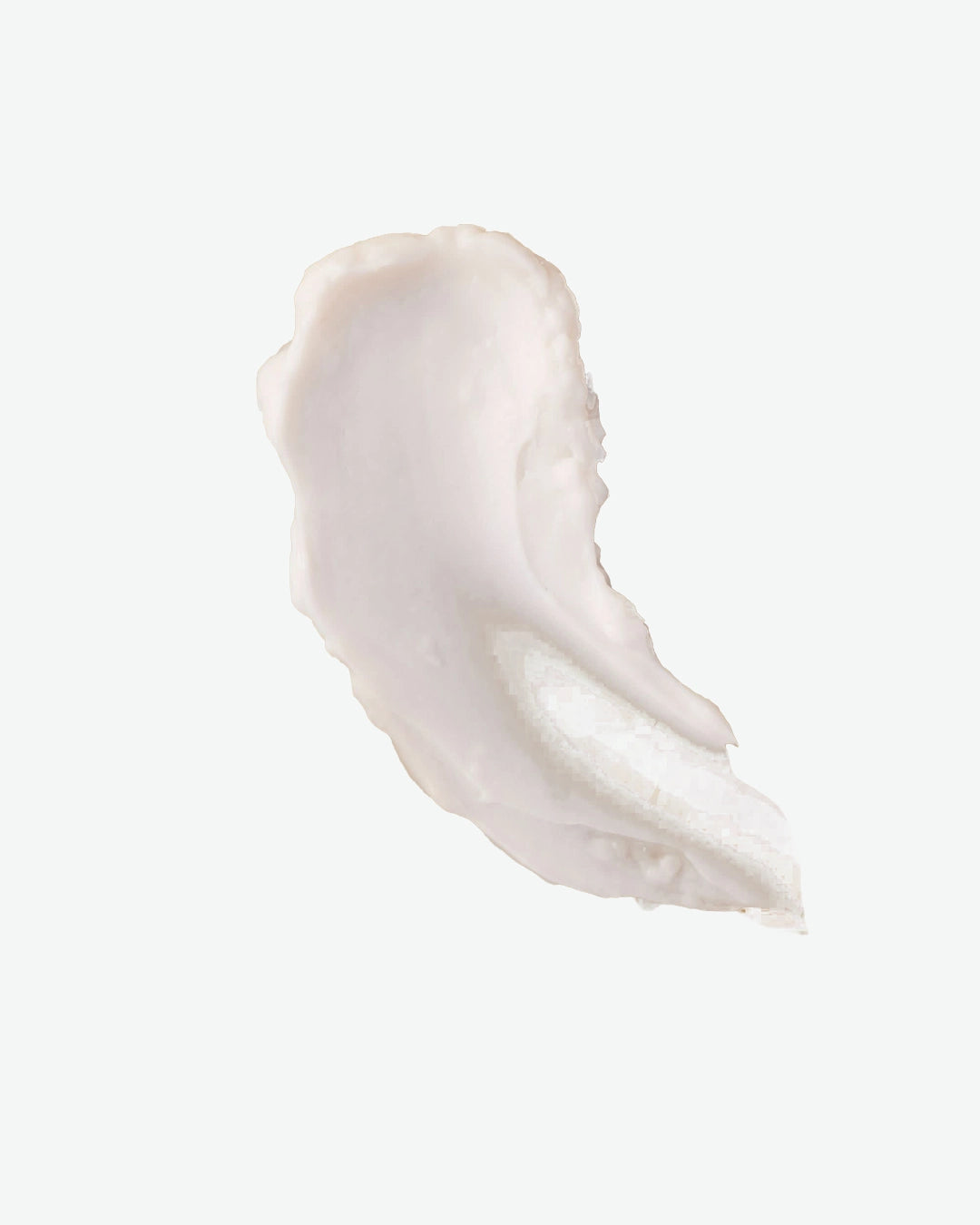 White cream swatch on a light beige background