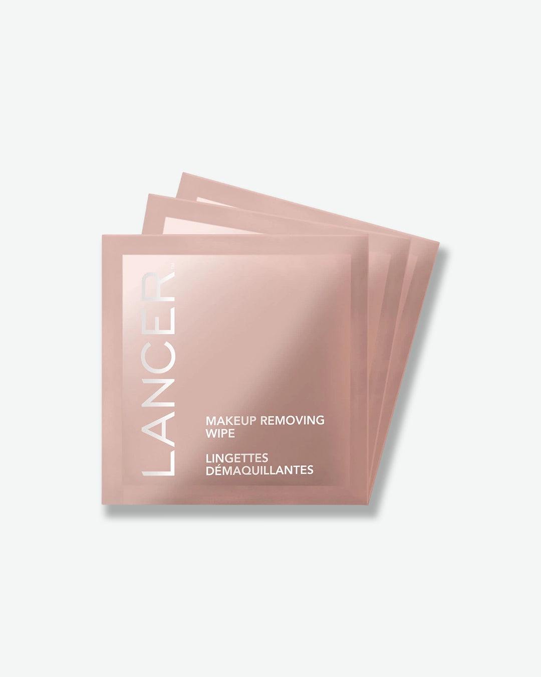 Lancer makeup removing wipes on a light gray background