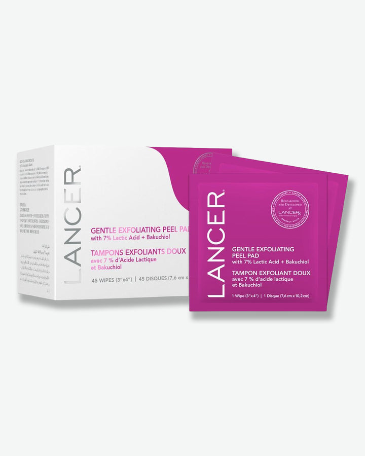 Lancer Gentle Exfoliating Peel Pack packaging on a white background