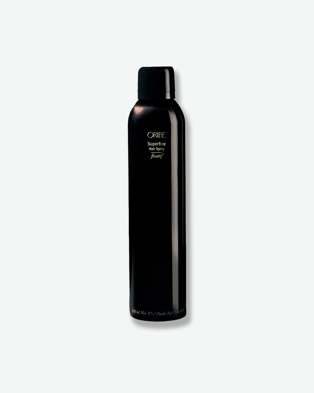 Black Oribe hair product bottle on a white background