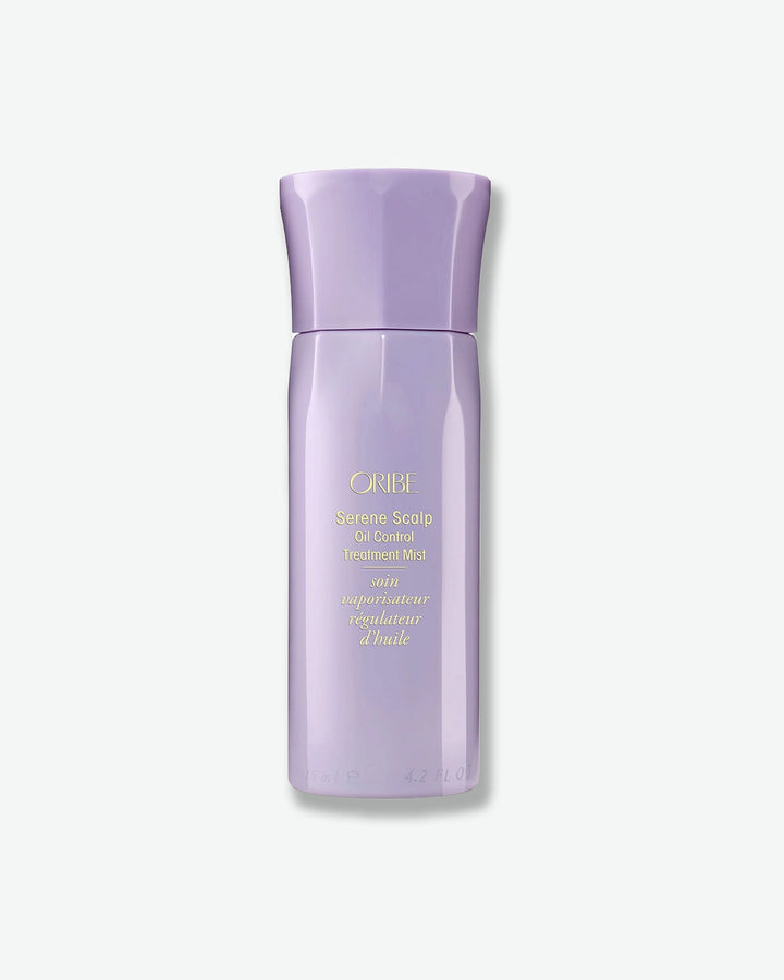 Purple bottle with Oribe branding on a white background