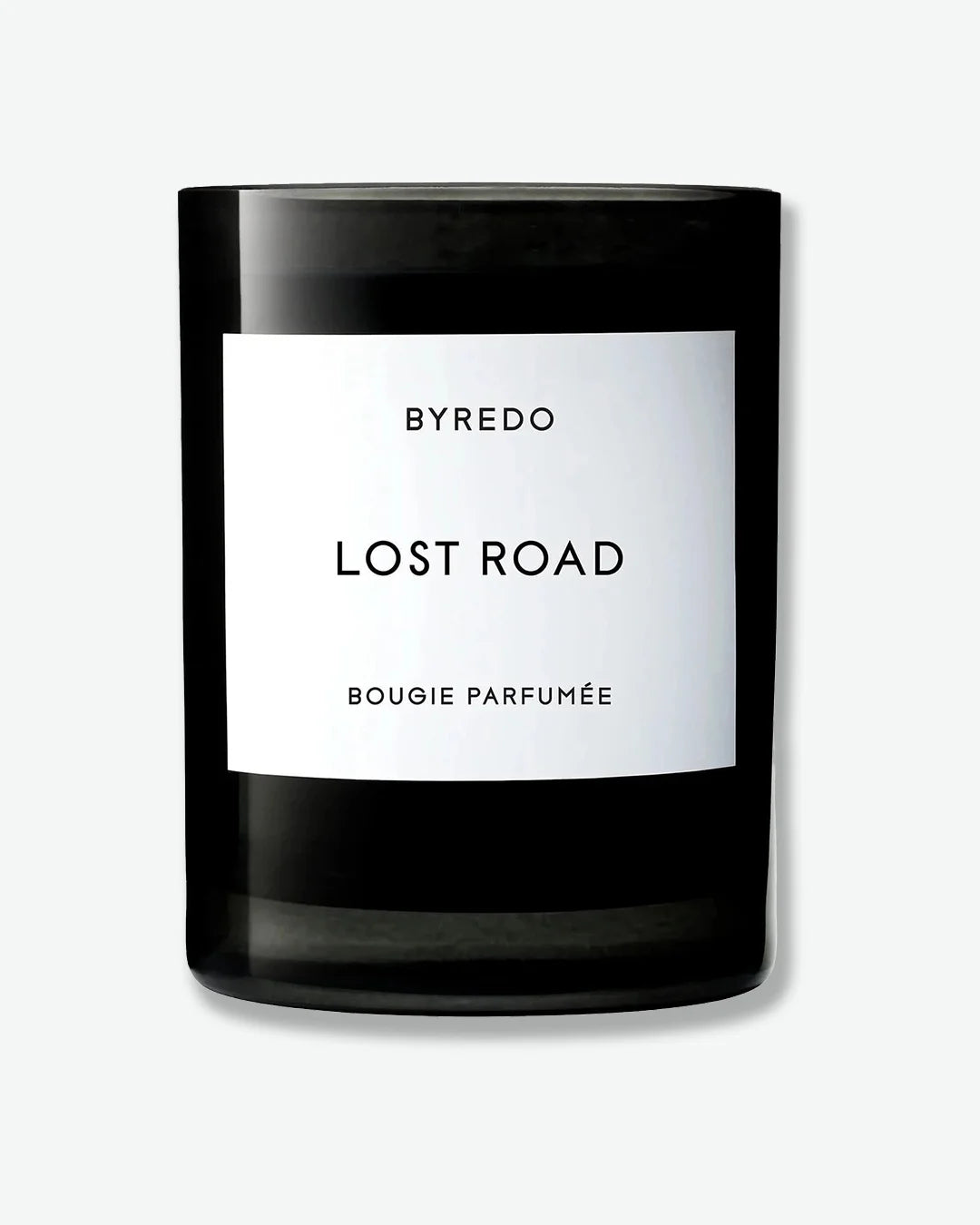 Byredo Lost Road candle on a white background