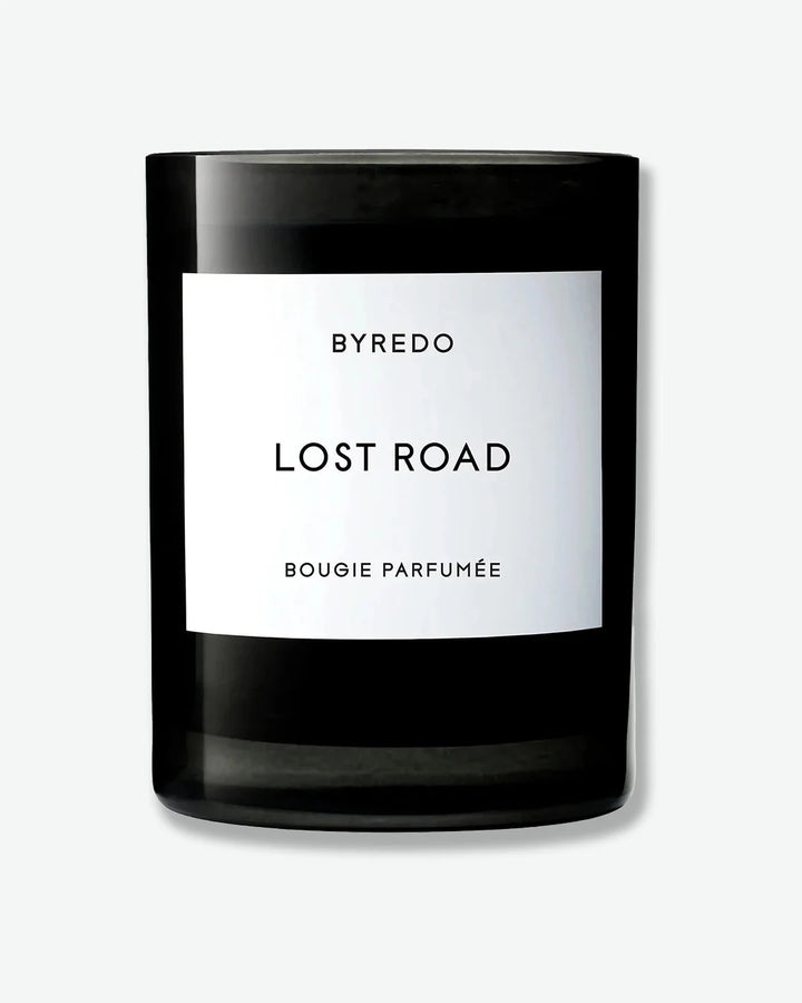 Byredo Lost Road candle on a white background