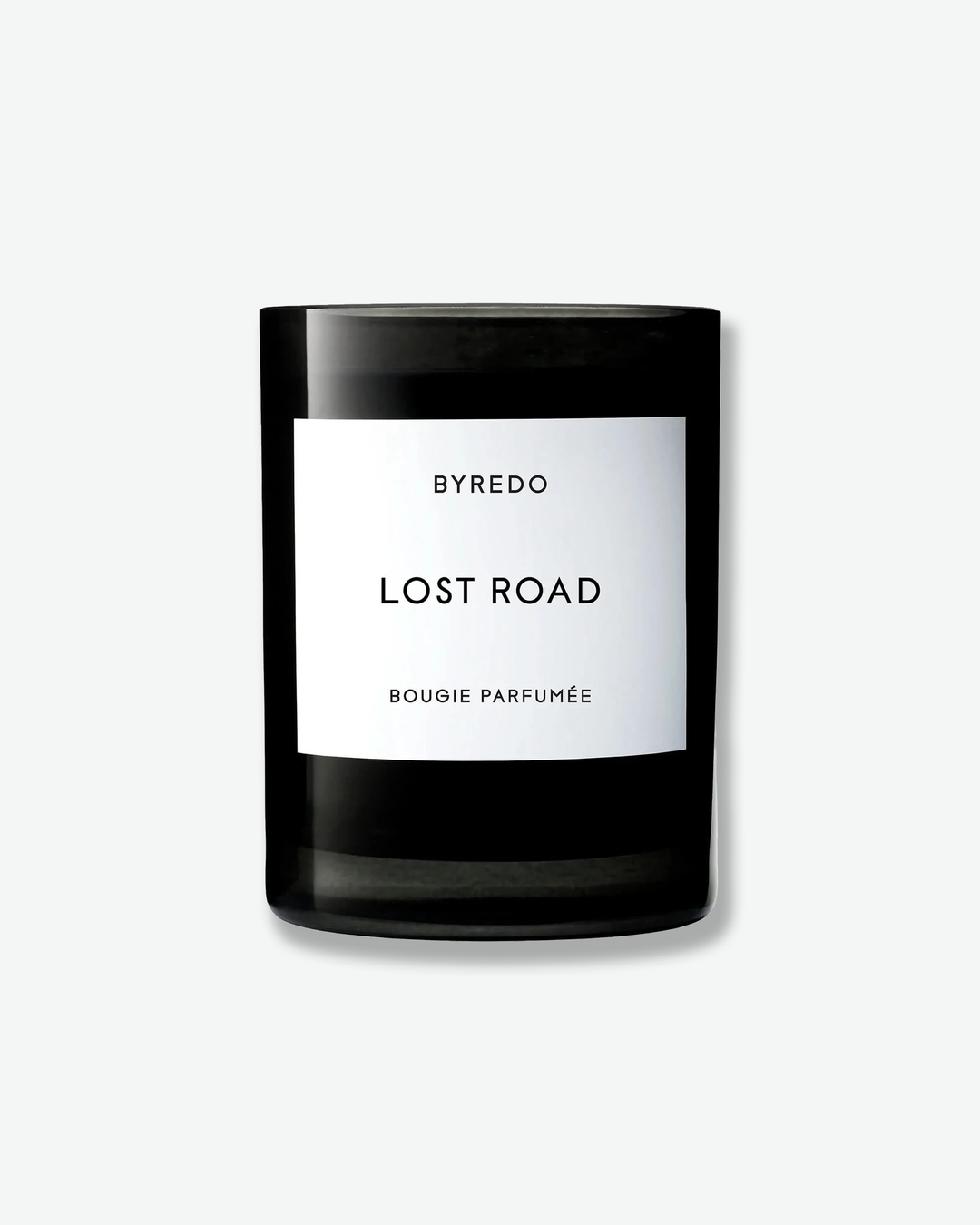 Byredo Lost Road candle on a white background