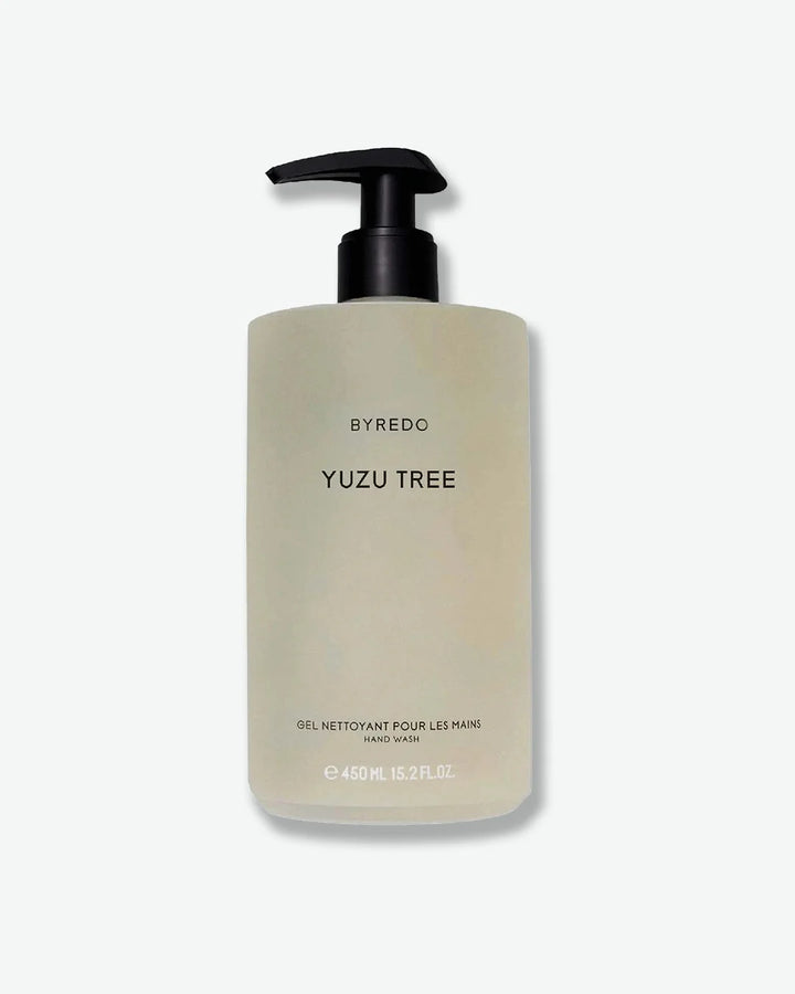Byredo Yuzu Tree hand wash bottle on a light gray background