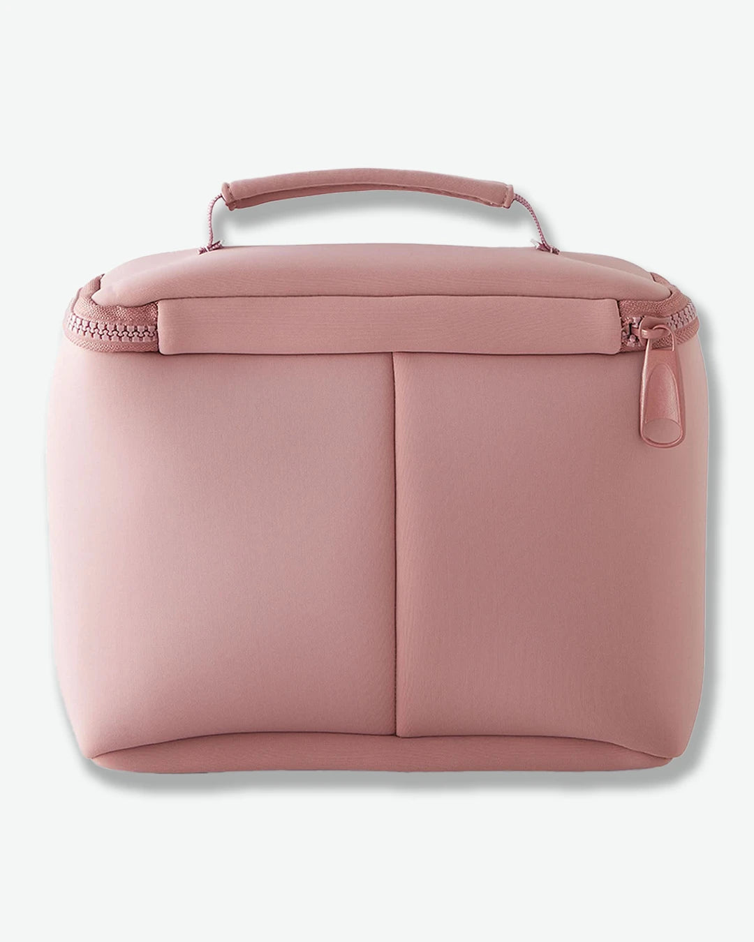 Pink cosmetic bag on a white background