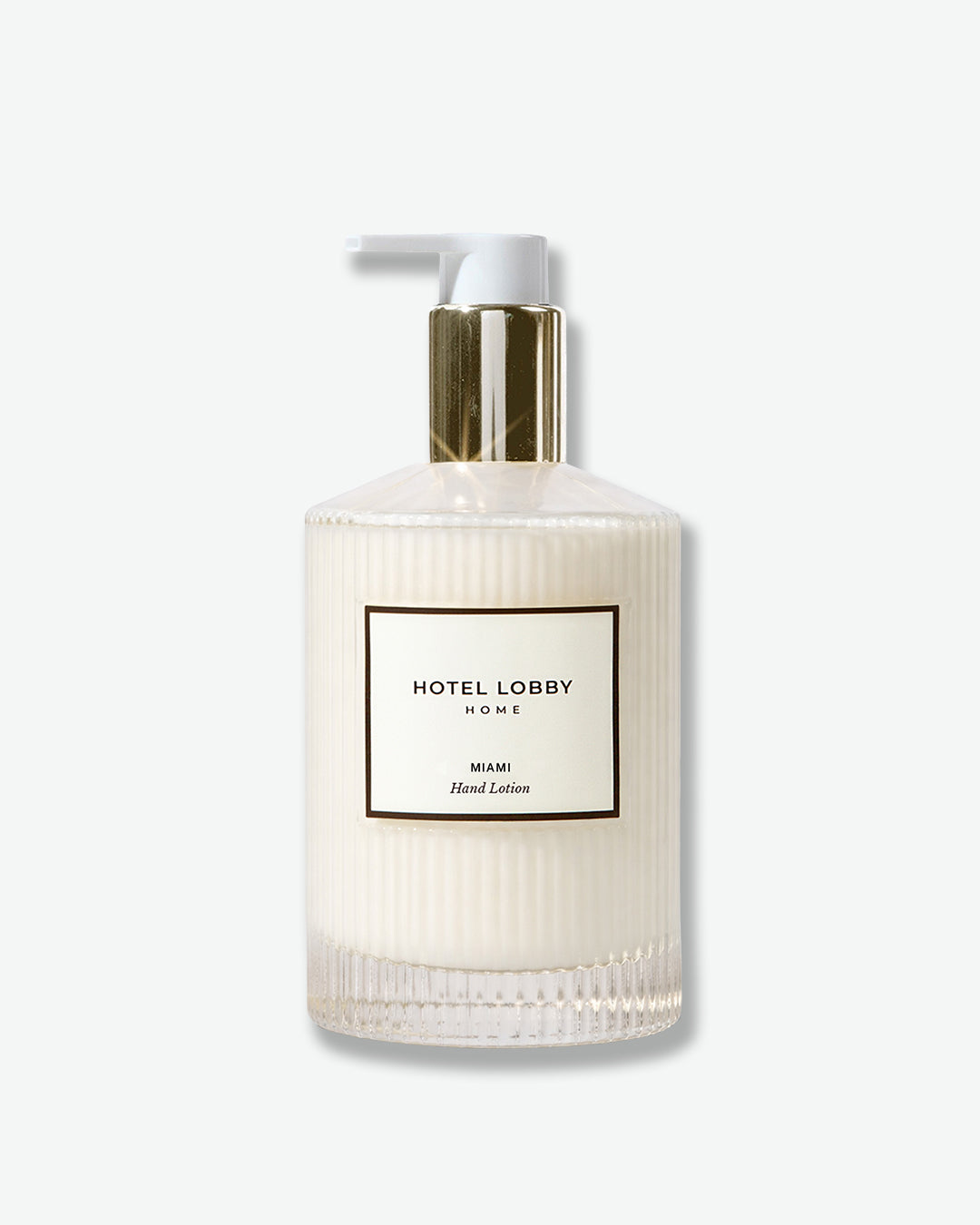 Hand lotion bottle with pump from Hotel Lobby on a white background