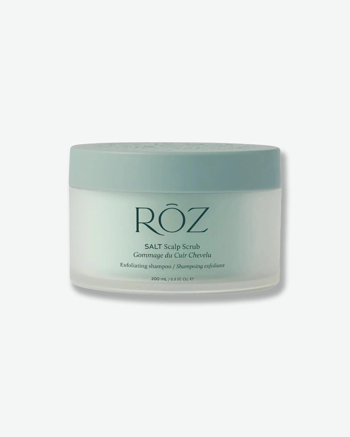 Jar of Röz Salt Scalp Scrub on a white background