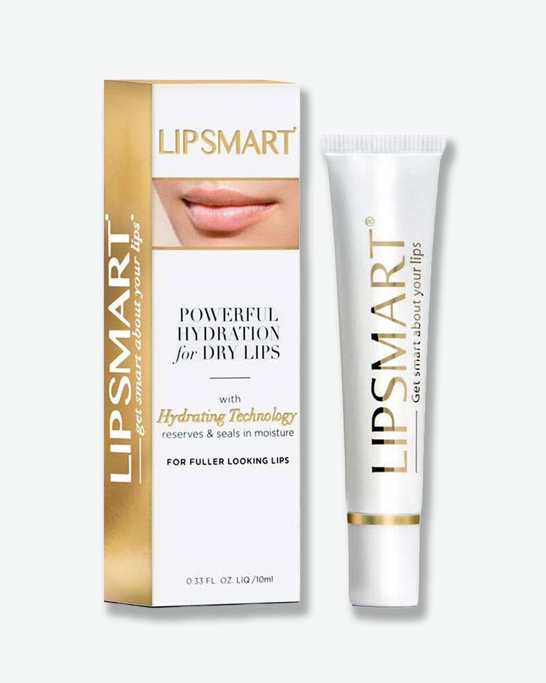 Lipsmart lip balm packaging and tube on a white background