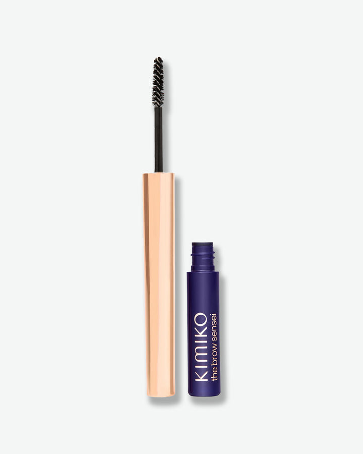 Brow gel with applicator and Kimiko branding on a white background