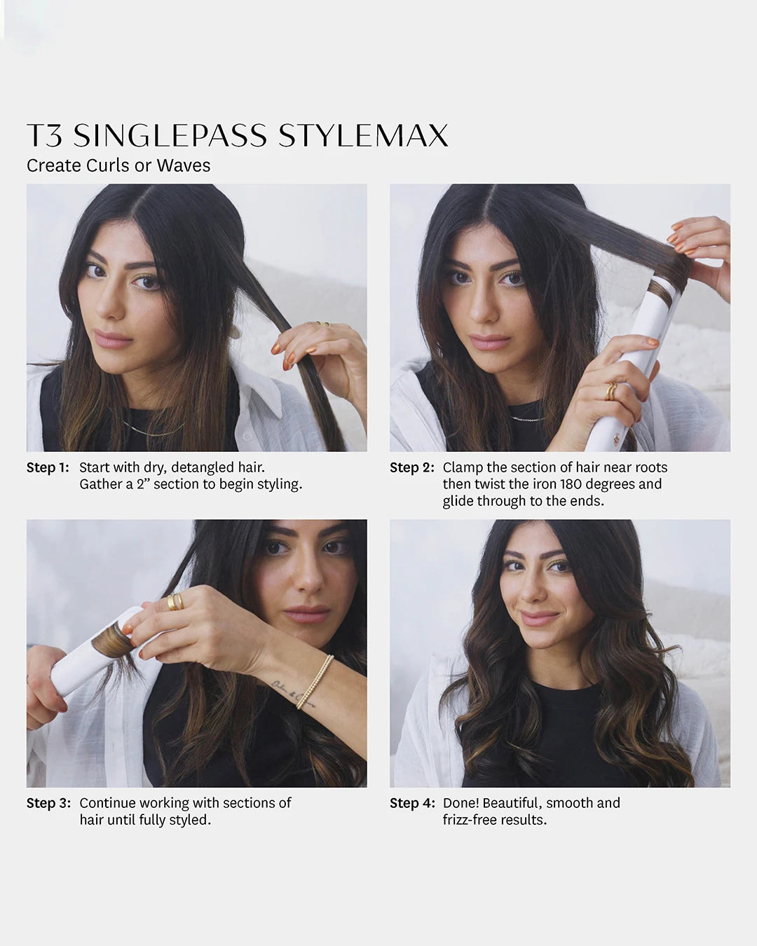 T3 Singlepass Stylemax Flat Iron 1" Satin Blush
