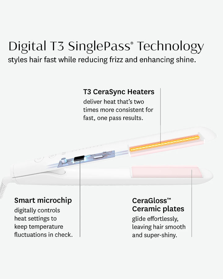 T3 Singlepass Stylemax Flat Iron 1" Satin Blush