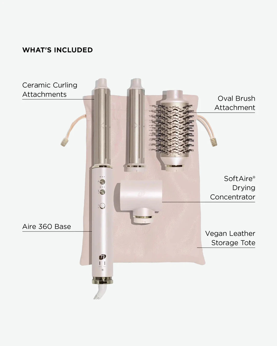 Aire 360 Air Styler Blowout Kit with Dual Voltage and Ceramic Curling Attachments