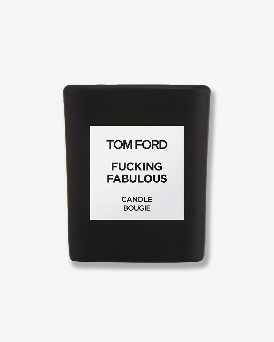 Tom Ford candle packaging with 'Fucking Fabulous' text on a white background