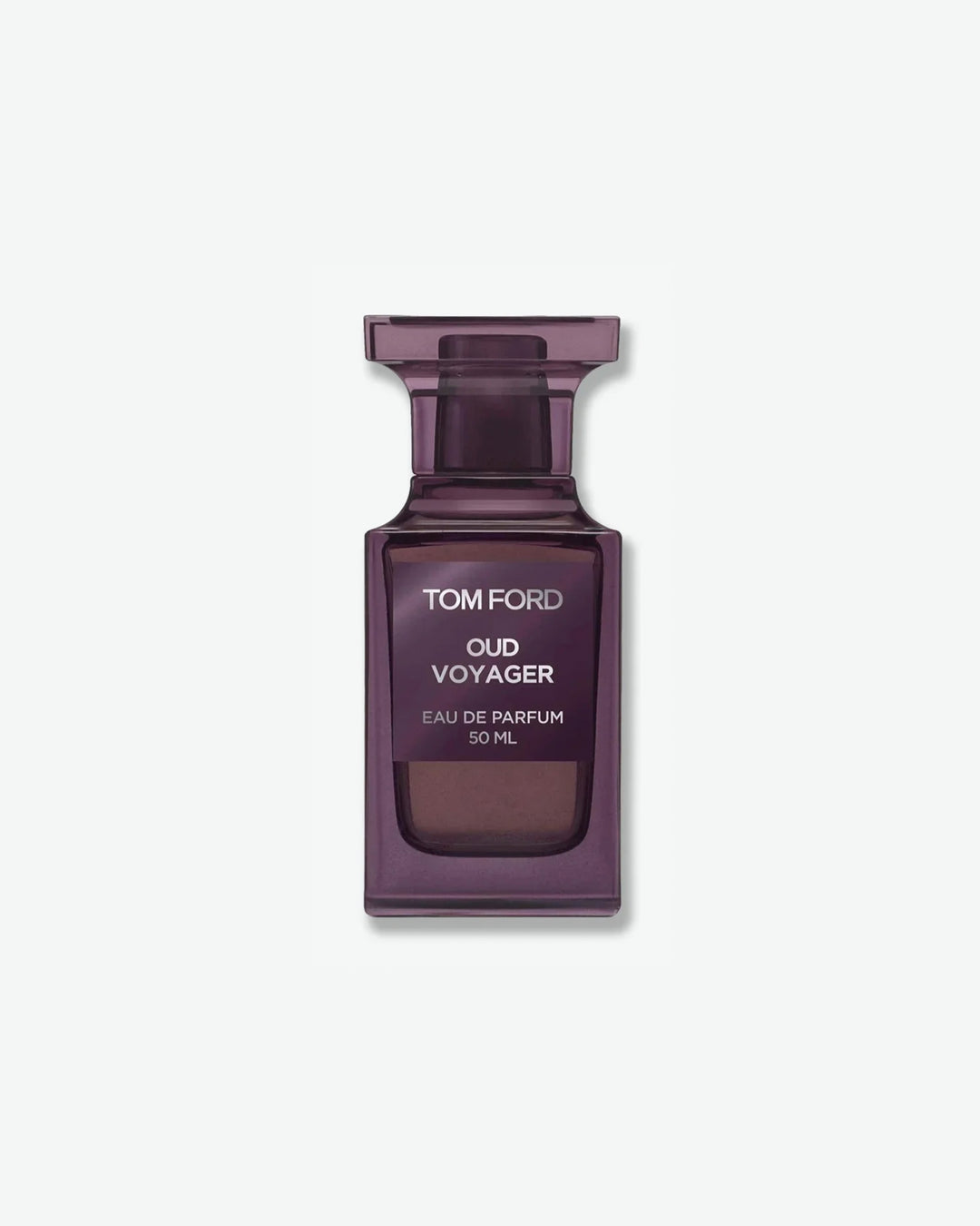 Tom Ford Oud Voyager perfume bottle on a light gray background