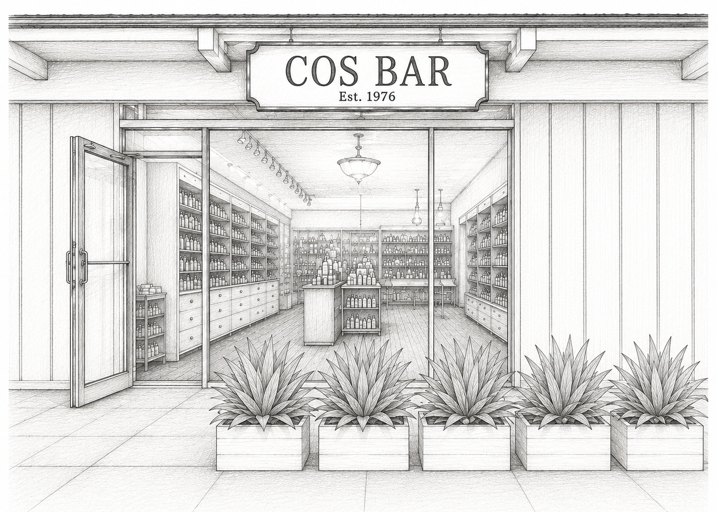Sketch of Montecito Cos Bar Store