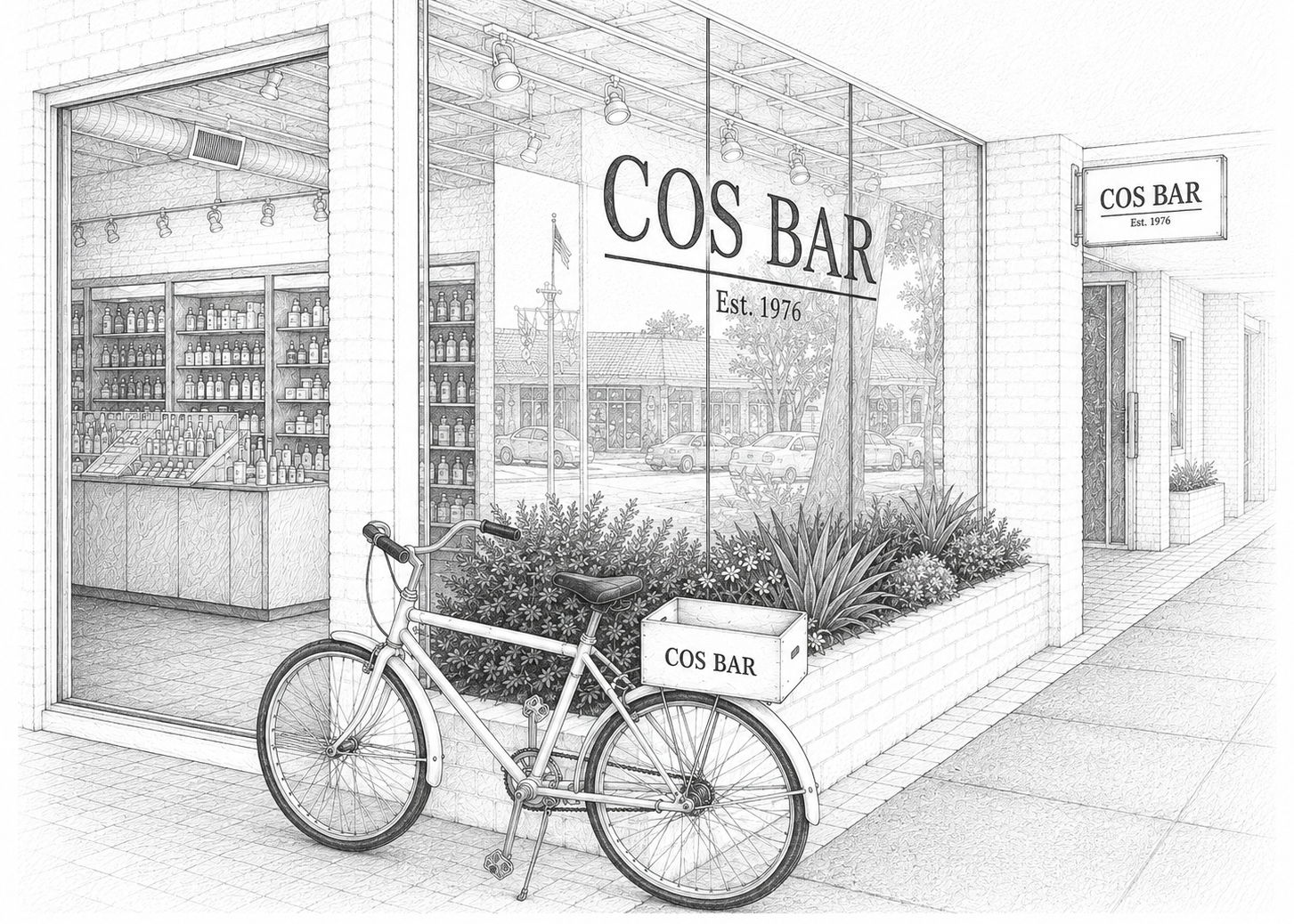 Sketch of Newport Beach Cos Bar Store